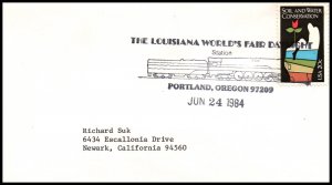 US Louisiana World's Fair Daylight Portland,OR 1984 Cancel Cover