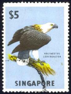 Singapore Sc# 69 Used 1963 $5.00 White Tailed Sea Eagle