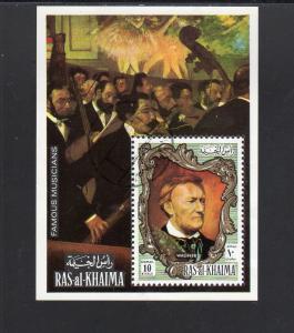 RAS AL KHAIMA  1972 PAINTING  WAGNER    MINT VF LH O.G  S/S  CTO  (RA8)