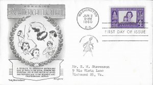 1960 FDC, #1152, 4c American Woman , Aristocrats-Lowry