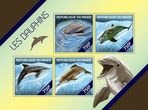 Niger - 2014 Dolphins of the World  4 Stamp Sheet 14A-460