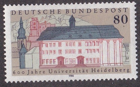 Germany # 1472, Heidelberg University , Unused, Disturbed Gum, 1/3 Cat