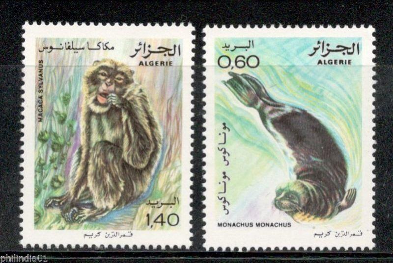 Algeria 1981 Monkey & Seal Animals Wildlife Marine Life Sc 672-73 MNH # 1151