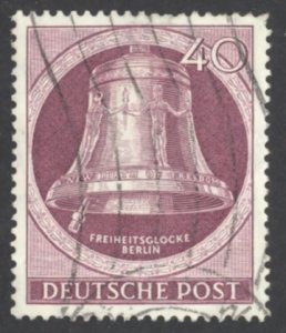 Germany Berlin Sc# 9N74 Used 1951 40pf rose violet Freedom Bell, Berlin