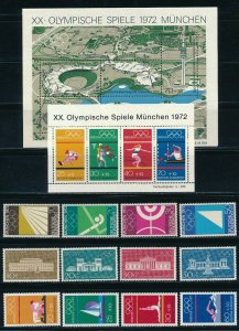 Germany - Munich Olympic Games MNH Sports Set (1972)