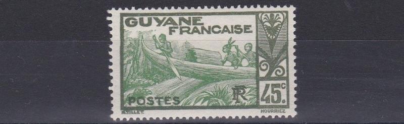 FRENCH COLONIES GUIANA  1929 - 39   45C  GREEN & YELLOW GREEN     MH 