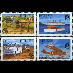 BELIZE 1988 - Scott# 906-9 Red Cross 125th. Set of 4 NH