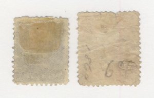 2x Canada Large Queen Used Stamps;  #21-1/2c F+ & #23-1c Fine Guide = $140.00