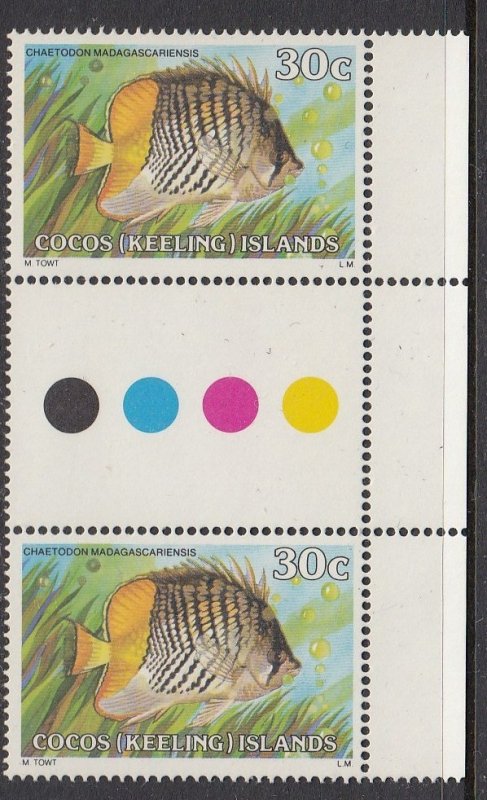 Cocos Islands 43 gutter pair MNH