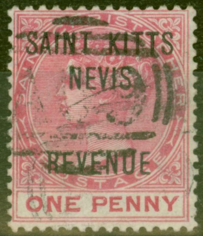 St Kitts & Nevis 1885 1d Rose SGR3 Fine Used