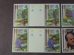 TRISTAN da CUNHA # 297-300-MINT/NH-COMPLETE SET OF CROSS GUTTER PAIRS--1981