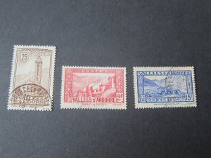 French Andorra 1932 Sc 30,50A,62B FU