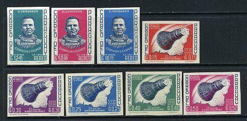 Paraguay Stamps # 775-82 XF OG NH Imperf Set Space