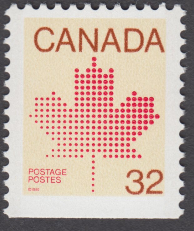 Canada - #924bs Maple Leaf Booklet Stamp w/ Straight Edge Perf. 12 x 12.5 - MNH