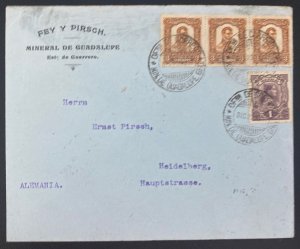 1911 Mineral De Guadalupe Mexico Commercial  Cover To Heidelberg Germany