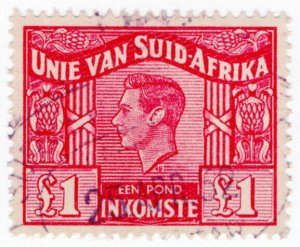 (I.B) South Africa Revenue : Duty Stamp £1 (Afrikaans)