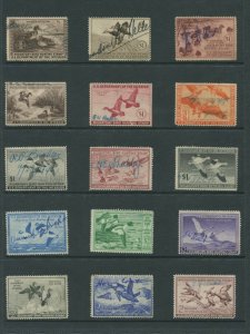 United States Federal Hunting Duck Stamps #RW6-RW50 Used Generally F/VF Set