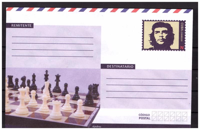 CUBA prestamped envelope 2018 Chess