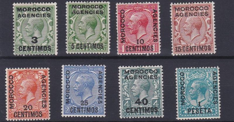 MOROCCO AGENCIES  1924 - 26    S G 128 - 135  SET OF 8      MH  