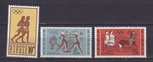 Cyprus 1964 Olympic Games 3v Stamps Set MNH