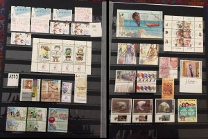 COLLECTION OF ISRAEL MNH STAMPS FROM 1995-1999 IN AN ALBUM - 230 STAMPS & 20 M/S