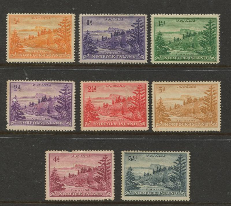 STAMP STATION PERTH Norfolk Is. #1-8 Ball Bay Issue MH/MNG CV$6.00.