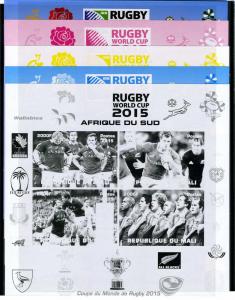 Mali 2015  Rugby World Cup 2015 SOUTH AFRICA TEAM 4 Color Proofs + Original MNH