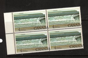 Canada #726 Very Fine Never Hinged Block With Inscriptions Shifted To The Right