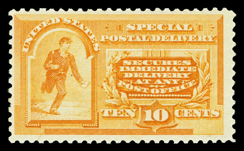 Scott E3 1893 10c Orange Special Delivery Issue Mint Fine+ OG LH Cat $300