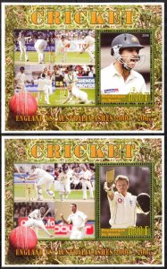 Benin 2006 Cricket Players 2 S/S MNH