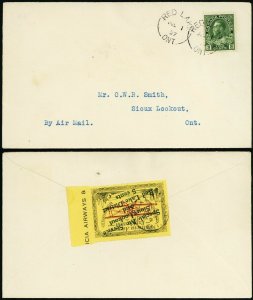 CL25c-2700x, Red Lake to Sioux Lookout 4/1/1927 Semi Official Cover