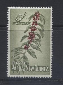 Papua New Guinea- Scott 146 - Coffee -1958-60 - MNH - 5/- Grey Olv. & Brn Red