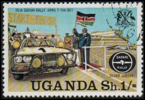 Uganda 168 - Cto - 1sh Safari Rally Road Race (1977)