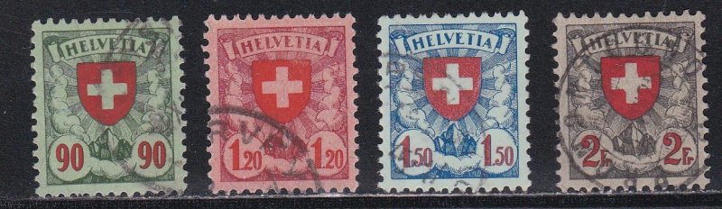 Switzerland # 200-203, Red Cross in Shield, Used Set, 1/2 Cat.
