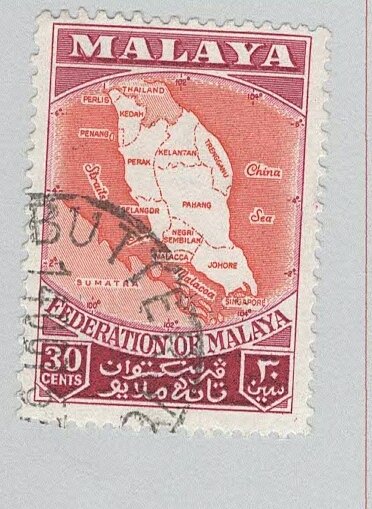 Malaya Federation Map 83 1957 Used (BP89725)