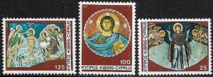 Cyprus #574-6 MNH Set - Christmas Frescoes