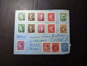 1951 Registered Canada Airmail Cover Quebec to Zurich Switzerland