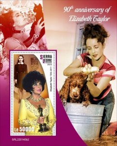 Sierra Leone - 2022 Actress Elizabeth Taylor - Stamp Souvenir Sheet -