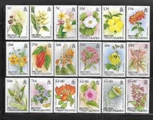 BRITISH VIRGIN ISLANDS,692-709, MNH, INC. SET, FLOWERS
