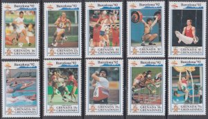 GRENADA GRENADINES Sc # 1383-92 MNH CPL SET of 10 - 1992 SUMMER OLYMPICS