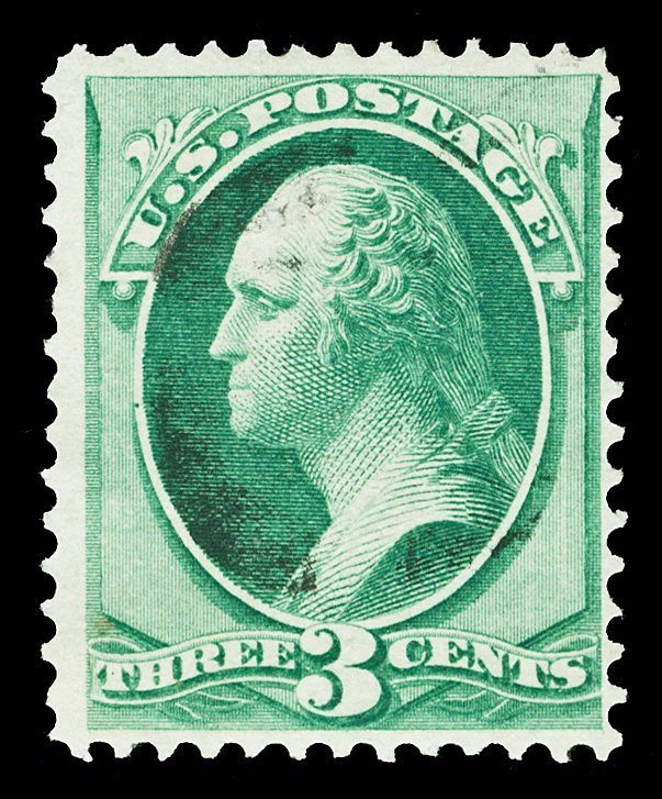 Scott 136 3c Washington Used F-VF Double Grilled? Cat $32.50