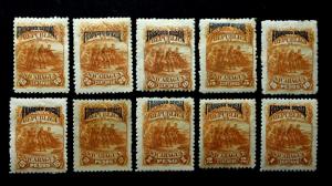 Nicaragua #O21-O30 MH Official Full Set Mint Hinged 1892