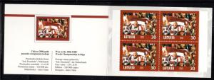 Latvia Sc 591a 2004 Hockey stamp booklet mint NH