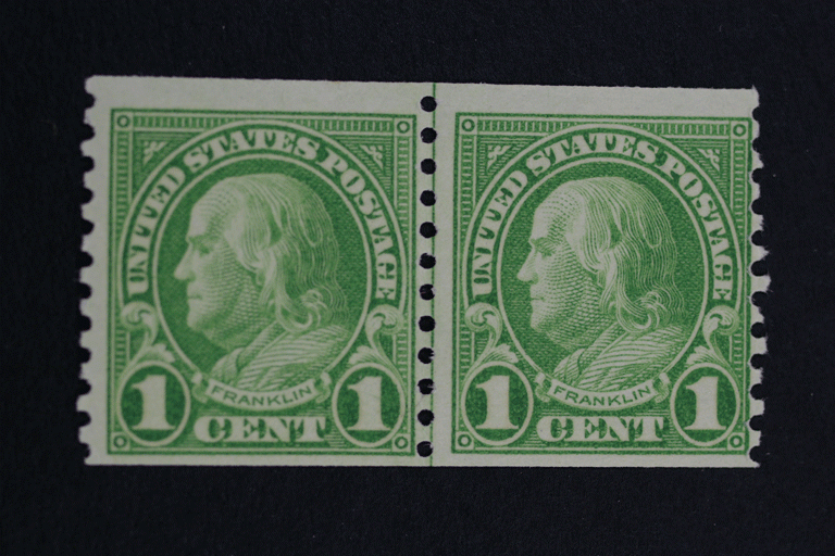 United States #597 Coil Line Pair MNH