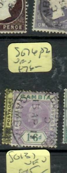 GAMBIA (P1412B) KE   SG 76, 82  VFU  ANTIQUE OVER 100 YEARS OLD