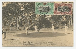 Postal stationery Belgian Congo 1924 ( Maximum card ) Elisabethville - Golf - Go