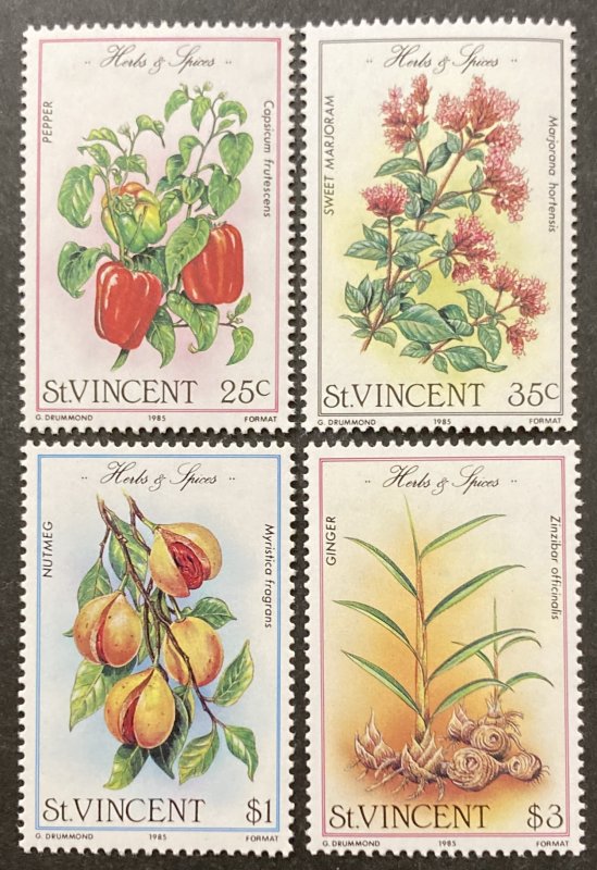 St. Vincent 1985 #829-32, Herbs & Spices, MNH.