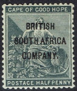 RHODESIA 1896 OVERPRINTED CAPE HOPE 1/2D