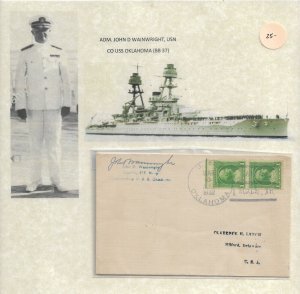 1932 Adm John Wainwright, USn USS Oklahoma BB-37 to Milford, De (54451)