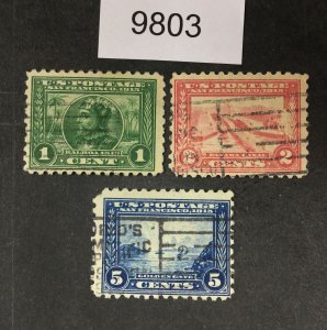 MOMEN: US STAMPS #401-403 USED  LOT #9803